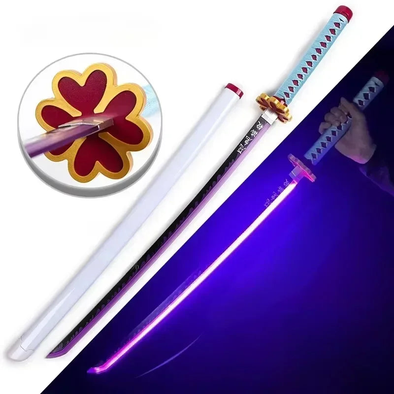 Demon Slayer Glow Katana Set LED Sword Sabre Blade Ninja Knife Safe Unsharpened Decorative Cosplay Display Photo Prop