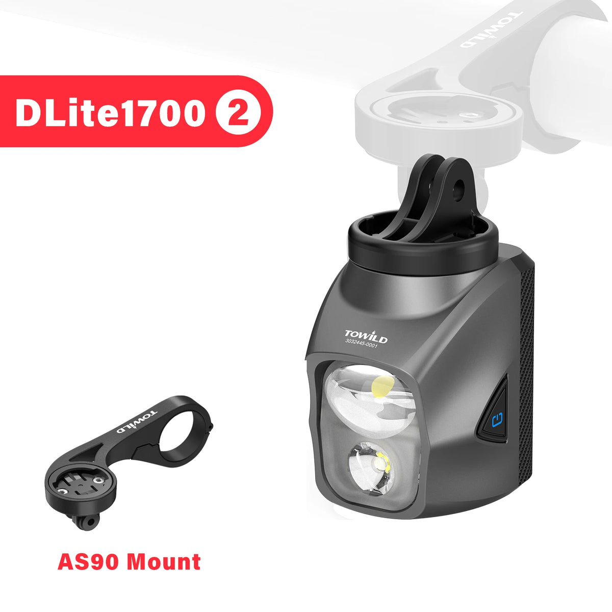 TOWILD DL1200S/DL1700 Bicycle Light With Cut-Off Line Beam1900LM Rechargeable Bike Front Light Power Bank Mtb Cycling Headlights