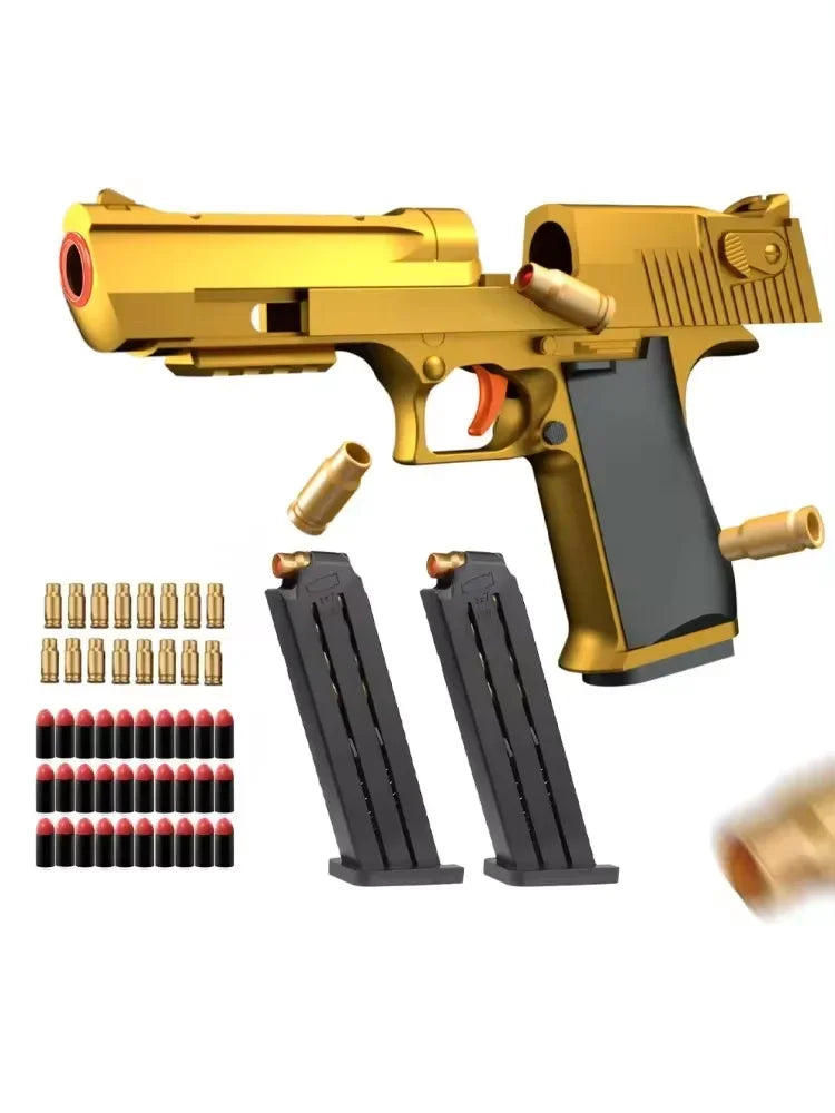 ZZ Powerful Desert Eagle Toy Gun Shell Airsoft Pistol Soft Foam Bullet Outdoor CS Paintball for Shooting Game Birthday Gift