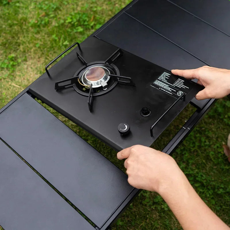 NOBANA&GLS Newest Folding IGT Table Lightweight Backpack Roll Table Multifunctional Adjustable Leg Desk Desktop Burner BBQ Table