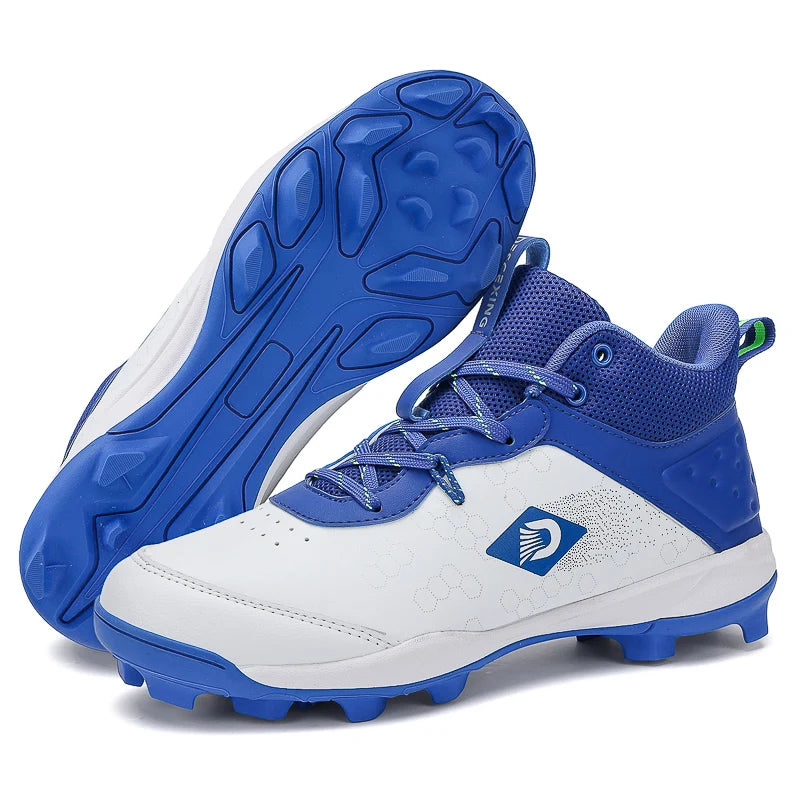 Youth Mid-Top Baseball Softball Cleats - Non-Slip Spiked Athletic Shoes for Teen Training & Competition