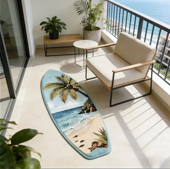 Surfboard Shape Bedside Floor Mat Creativity Carpets for Living Room Thick Plush Bedroom Decor Carpet Fluffy Soft Cloakroom Rug