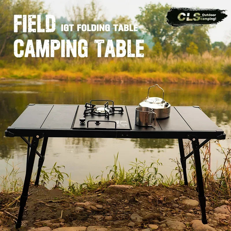 NOBANA&GLS Newest Folding IGT Table Lightweight Backpack Roll Table Multifunctional Adjustable Leg Desk Desktop Burner BBQ Table
