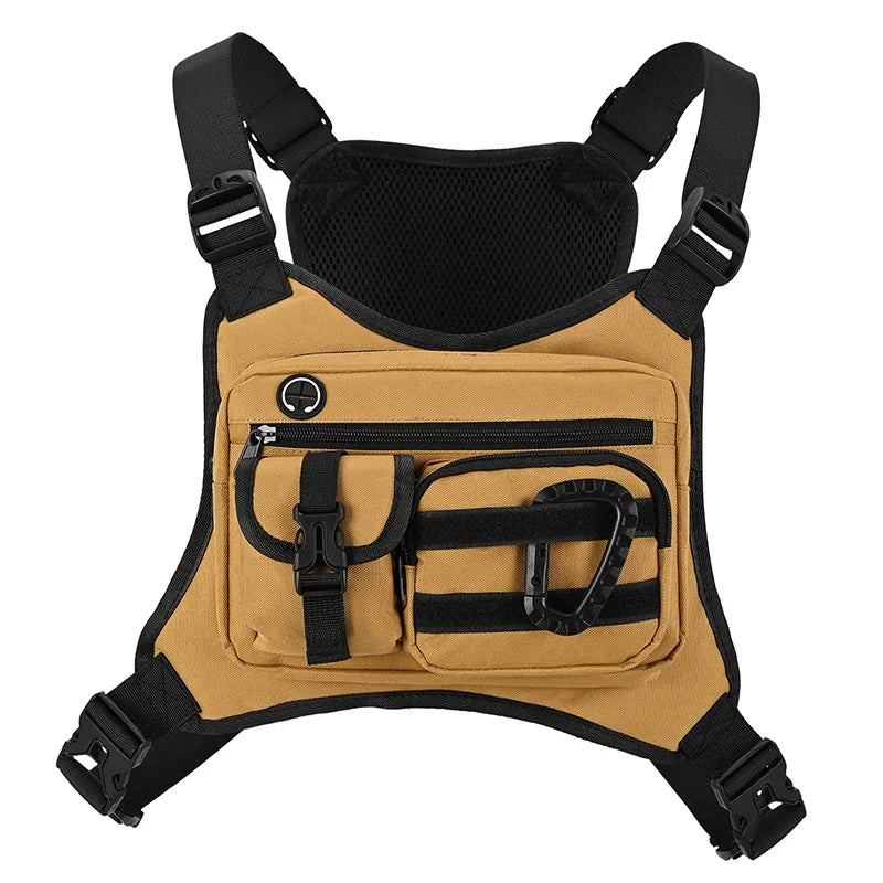 Tactical Function Men's Breast Bag, Outdoor Riding Multi-function Vest Bag, Waterproof and Wear-resistant Camping Equipment
