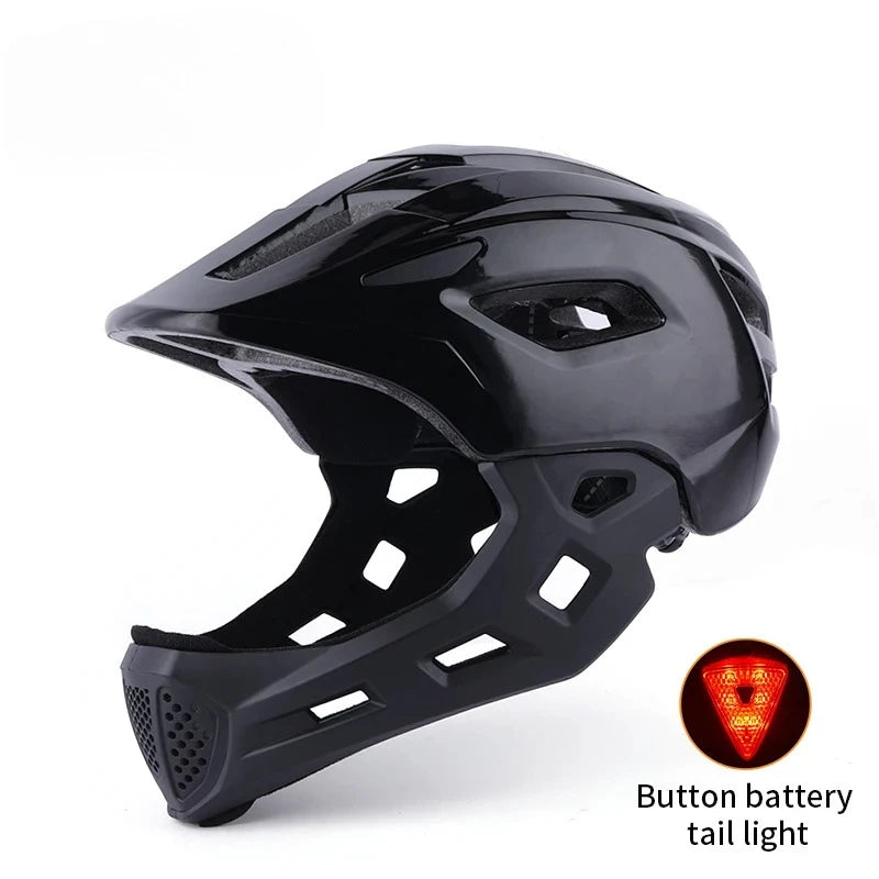 Eastinear Children's Bicycle Helmet LED Lightweight Adjustable Skateboard Roller Skating Full Face Detachable Riding Helmet