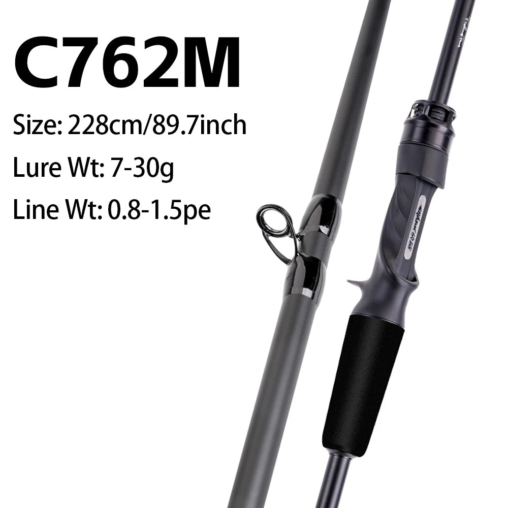 FISHINGFANS KUAISHA T1100+M40X Carbon Blank 8KG DRAG Light LS Guide 7-30g Lure Wt Fast Action Spinning Casting Fishing Rod
