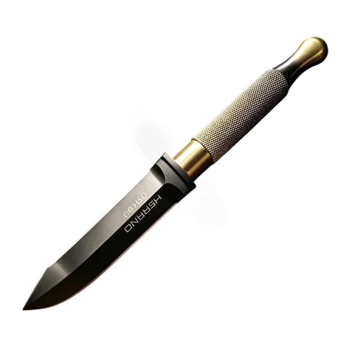 Herring - Commemorative Compact Mini Straight Knife, made of N690 steel, with brass handle, handcrafted as a collectible knife
