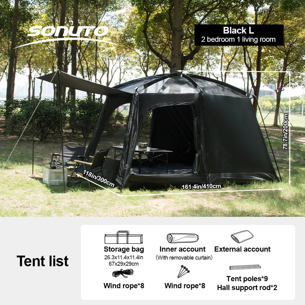 8-12 Person Camping Tent 2 Room Large Waterproof Windproof Outdoor Family Tent with Rainfly Instant Cabin Tents for Camp Beach