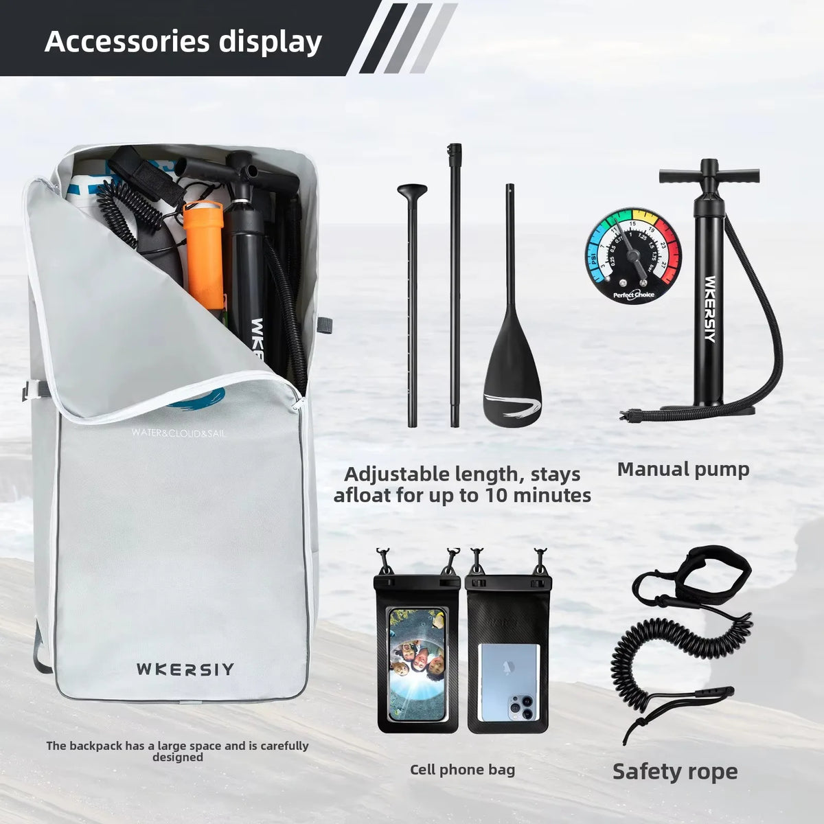 Ultra-Rigid Eco Friendly Portable Inflatable Stand Up Paddle Board 3 Fins Outdoor Water Sports