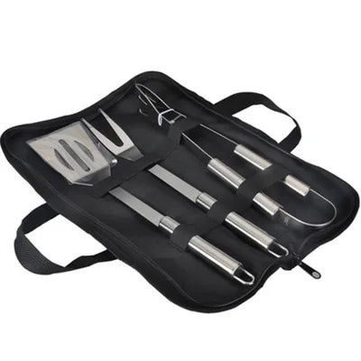 Stainless steel oven set barbecue combination tool outdoor BBQ barbecue set barbecue set storage portable cloth bag baking tool
