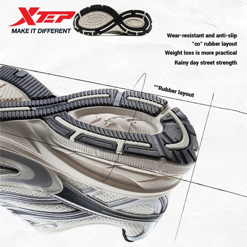 Xtep Little Basque 2 Casual Shoes for Men 2025 Summer Vintage Breathable Comfortable Non-Slip Durability Sneakers 875219320017