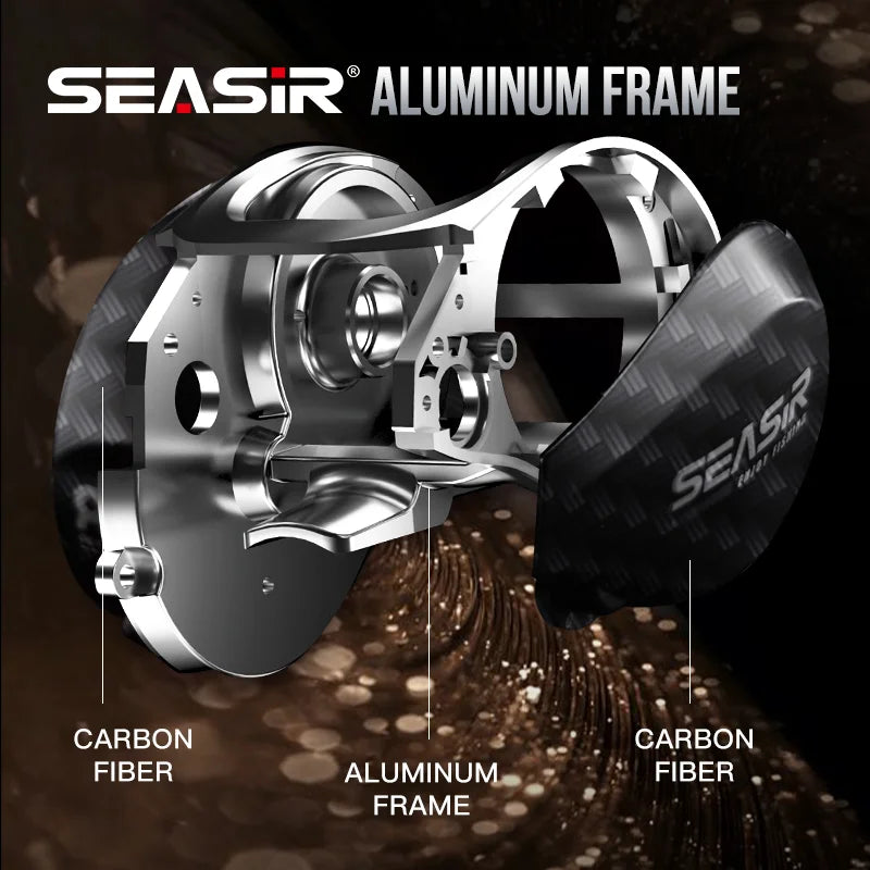 Seasir Salminus Baitcasting Reel Metal Aluminum Frame Two Spools 8.0:1 11+1BB Drag 12KG Fishing Reel
