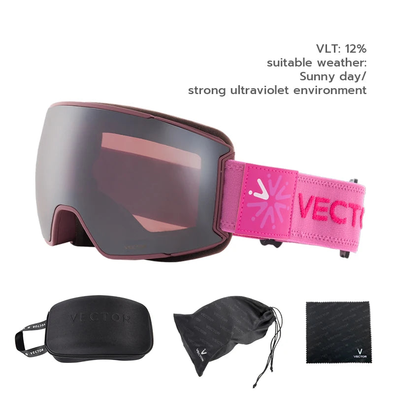 VECTOR Ski Goggles Men Snowboard Glasses Women Winter Outdoor Snow Sunglasses UV400 Double Layers Lens Anti-Fog Skiing Goggles