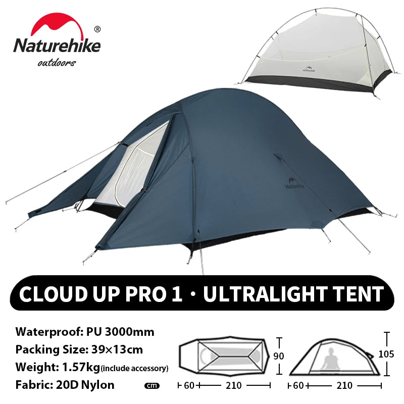Naturehike Cloud Up 1 2 3 Person Camping Tent Ultralight Waterproof Trekking Tents Hiking Backpacking Shelter Tent Travel Tent