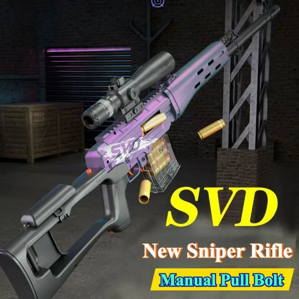 Manual Loading Sniper Rifle Soft Bullet Toy Gun Outdoor Shooting Games CS Fighting for Children Adult