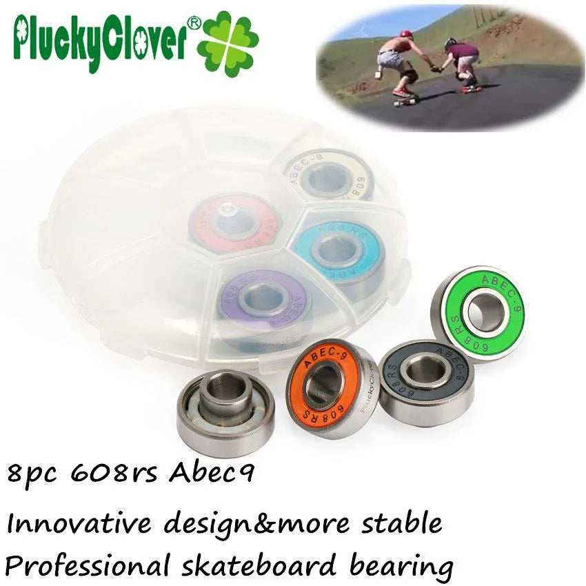 Skateboard Bearing 608rs Abec9 Integrated Spacer Longboard Double Rocker Dance Fish Drift Board Electric Skateboarding Bearings