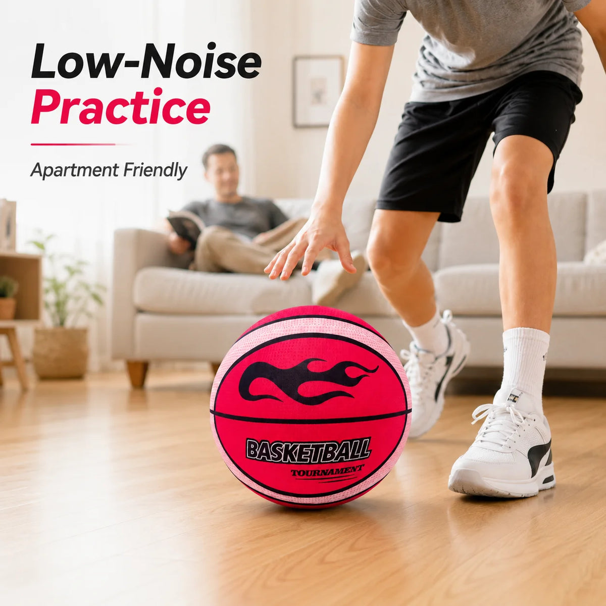 Soft Cloth Cover Indoor Basketball Training Ball Quiet Practice Ball for Kids Adults Home Apartment