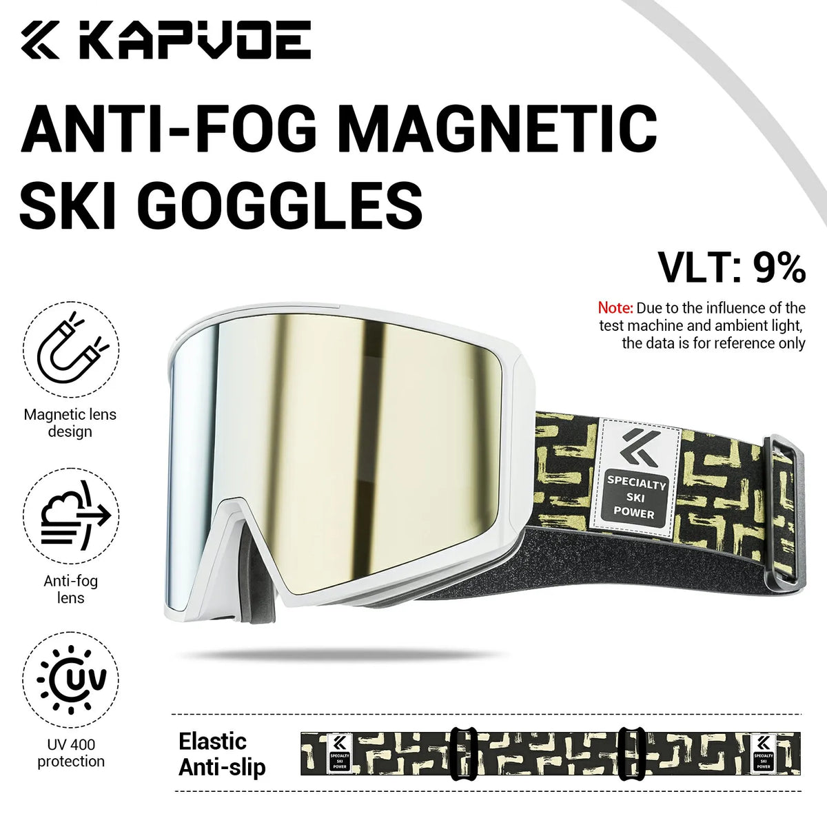 Kapvoe Winter Photochromic Ski Goggle Snow Anti-Fog Sunglasses Snowboard Mask for Men Women Eyewear UV400 Glasses Snowmobile