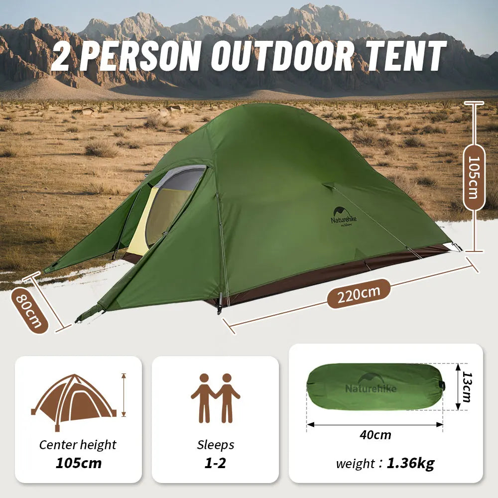 Naturehike Cloud Up 1 2 3 Person Camping Tent Ultralight Waterproof Trekking Tents Hiking Backpacking Shelter Tent Travel Tent