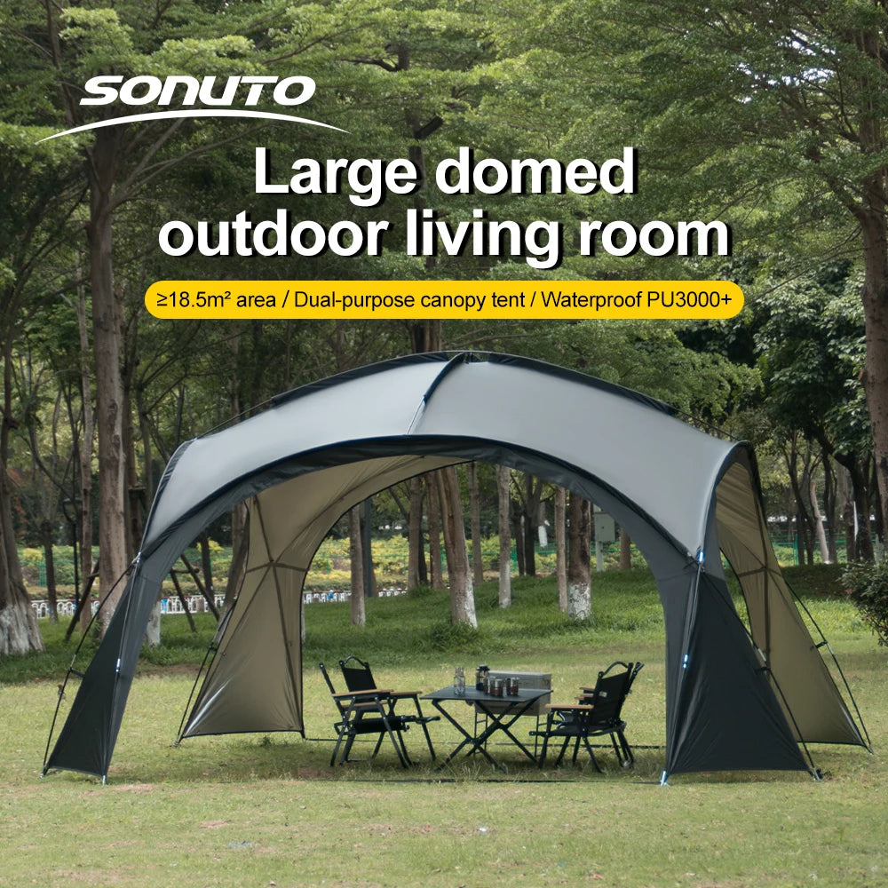 Sonuto Extra Large Dome Canopy Tent Pop-up Camping Gazebo with Mosquito Net Waterproof Sun Protection Pavilion for Outdoor Party