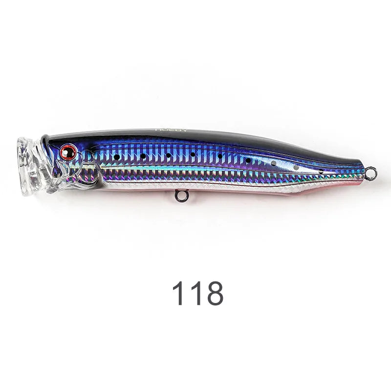 NOEBY Popper Fishing Lure 175mm 73g Topwater Feed Spinning Popper Wobbler Artificial Hard Bait Tuna Amberjack Fishing Lures