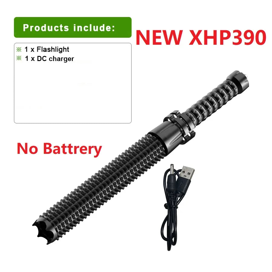2025 NEW XHP90 Baseball Bat LED Flashlight Telescopic Zoom Self Defense  Baseball Flashlight Mace Torch Tactical Baton Emergency