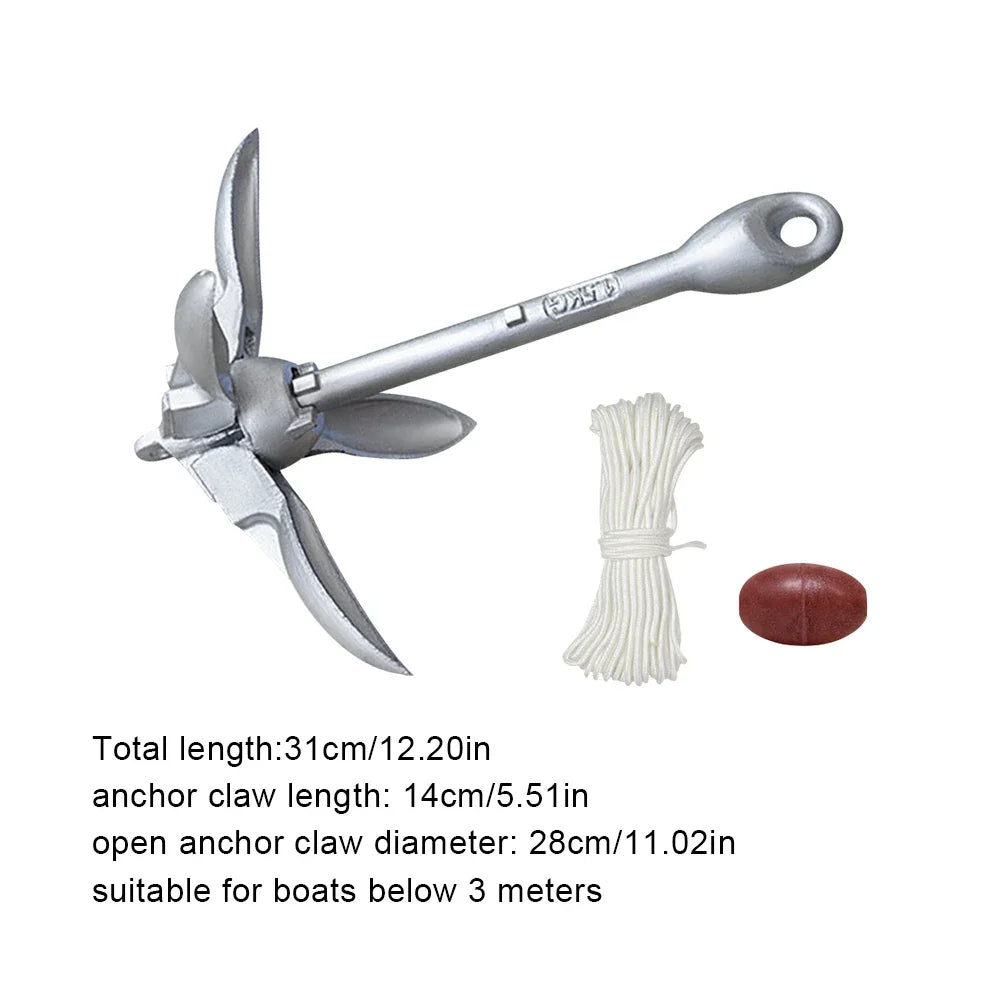 0.7KG 1.5KG Stainless Steel Folding Watercraft Anchor Kayak Marine Canoe Boat Grapnel Raft Fishing Boat Anchor Boat Accessories