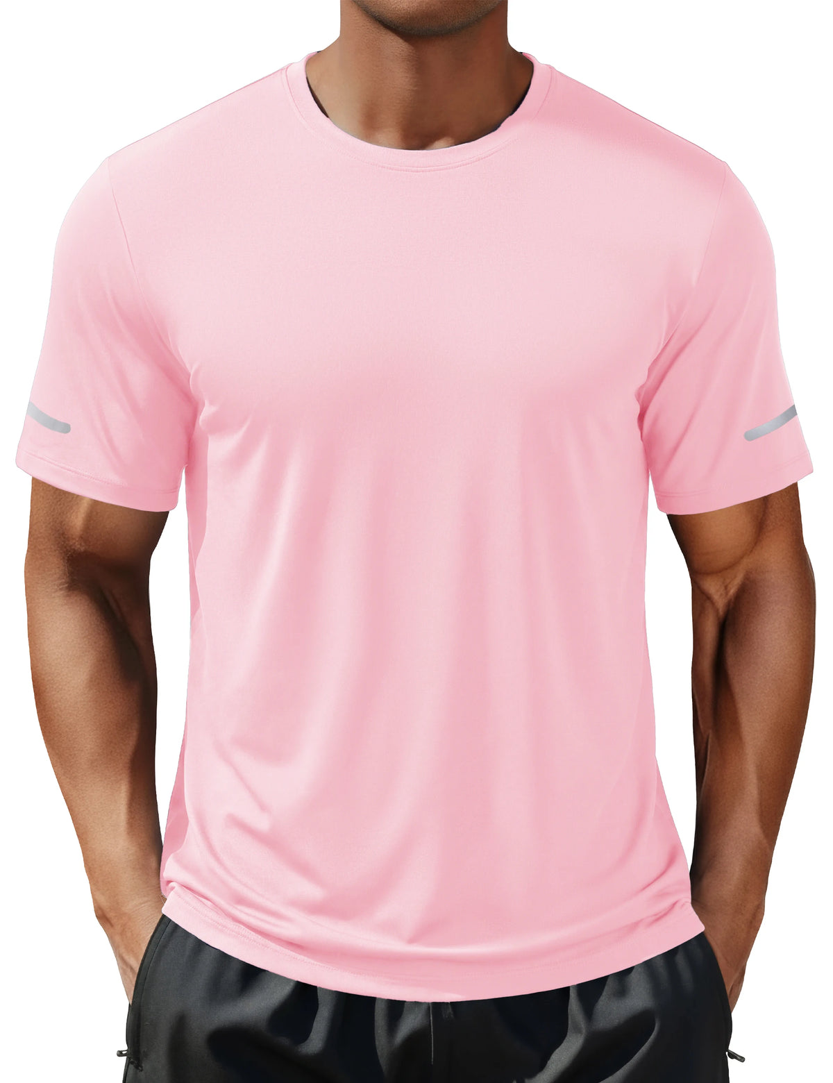 TACVASEN Wokrout Shirts Dry Fit Mens UPF 50+ Sun Protection T-Shirt Reflective Moisture Wicking Gym Shirts Casual Running Tops