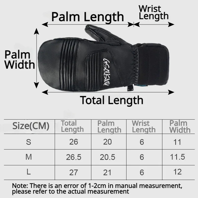 2025 Couple Skiing Gloves Waterproof Windproof Snow Mittens with Cotton Woman Cycling Warm Glove Winter Sport Protective Gear