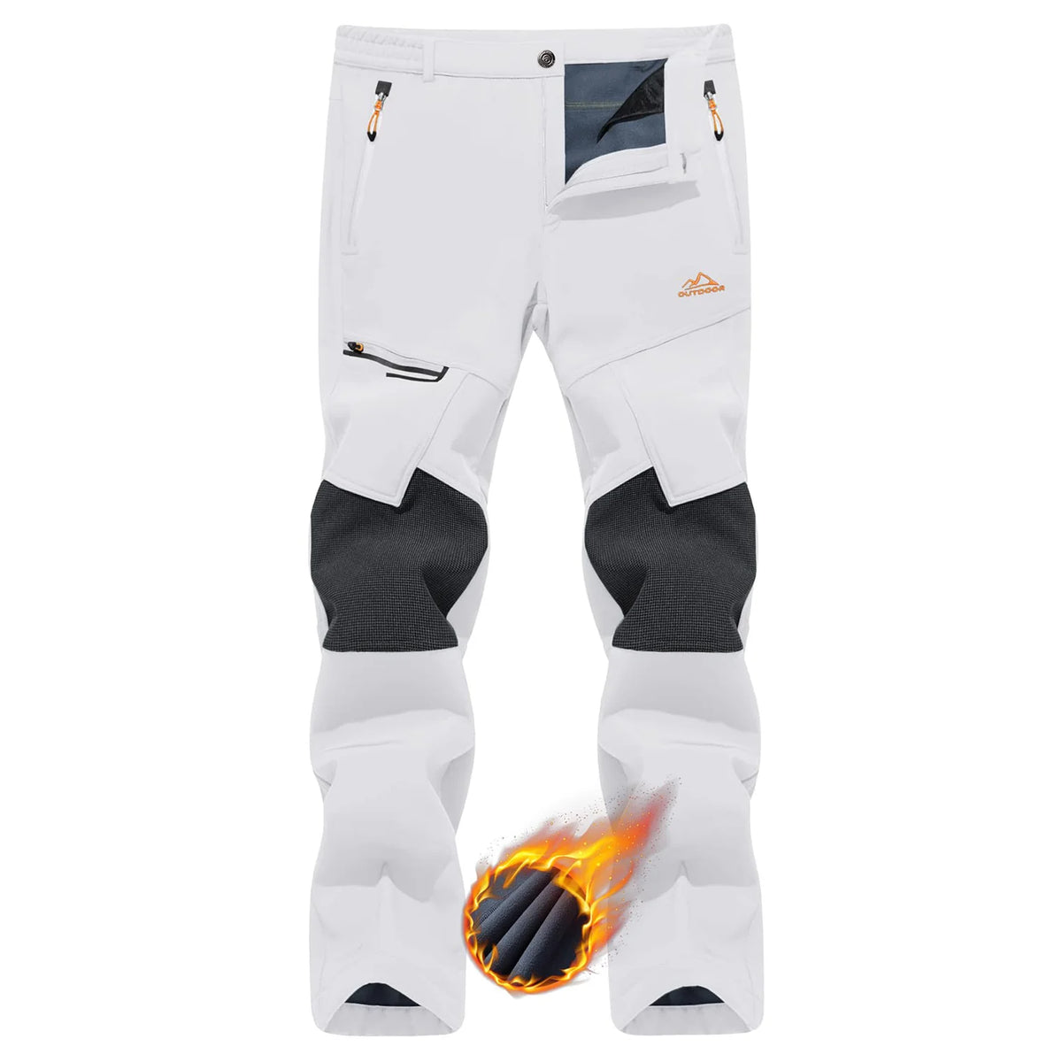 TACVASEN Winter Thicken Fleece Hiking Pants Men Warm Thermal Pants Windproof Outdoor Fishing Camping Mountain Ski Pants Trousers
