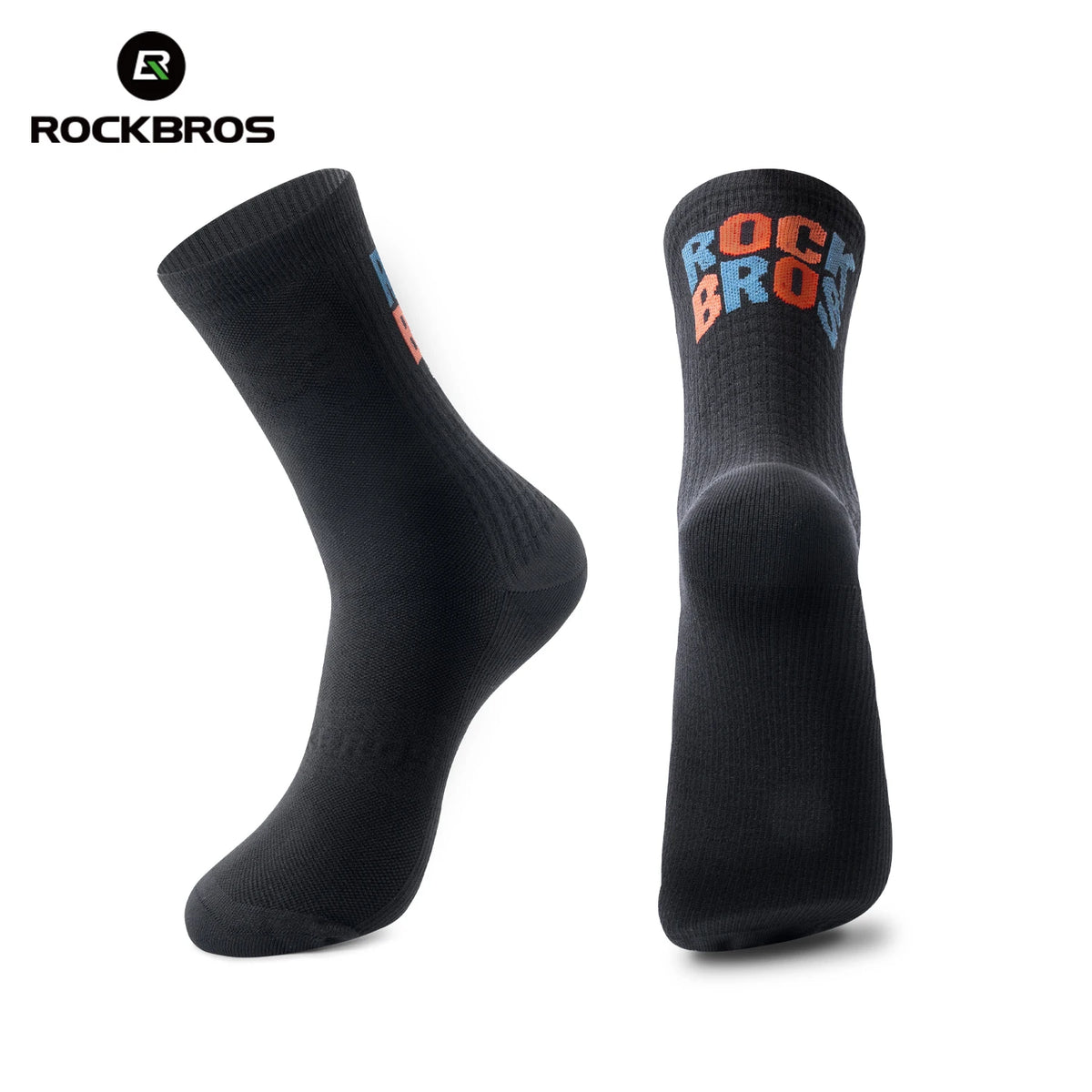ROCKBROS Cyclying Socks Antibacterial Compression Socks Breathable Quick-Dry Socks High Elasticity Outdoor Socks with Color Logo