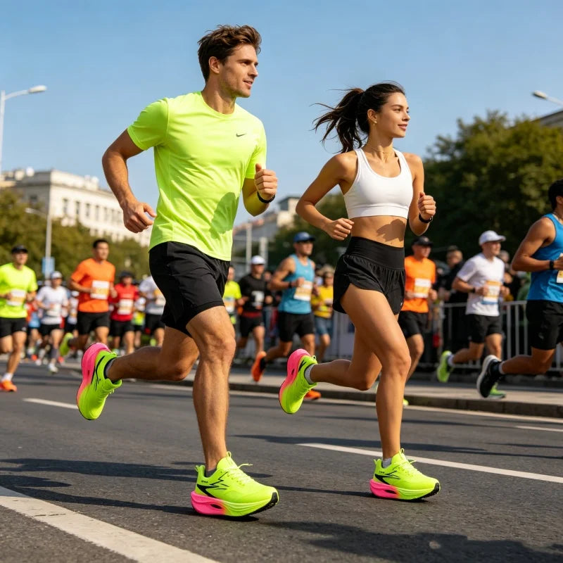 Marathon Running Shoes Men Speciality Sports Carbon Board Breathable Lightweight Women's Comfortable Athletic Nonskid Sneakers