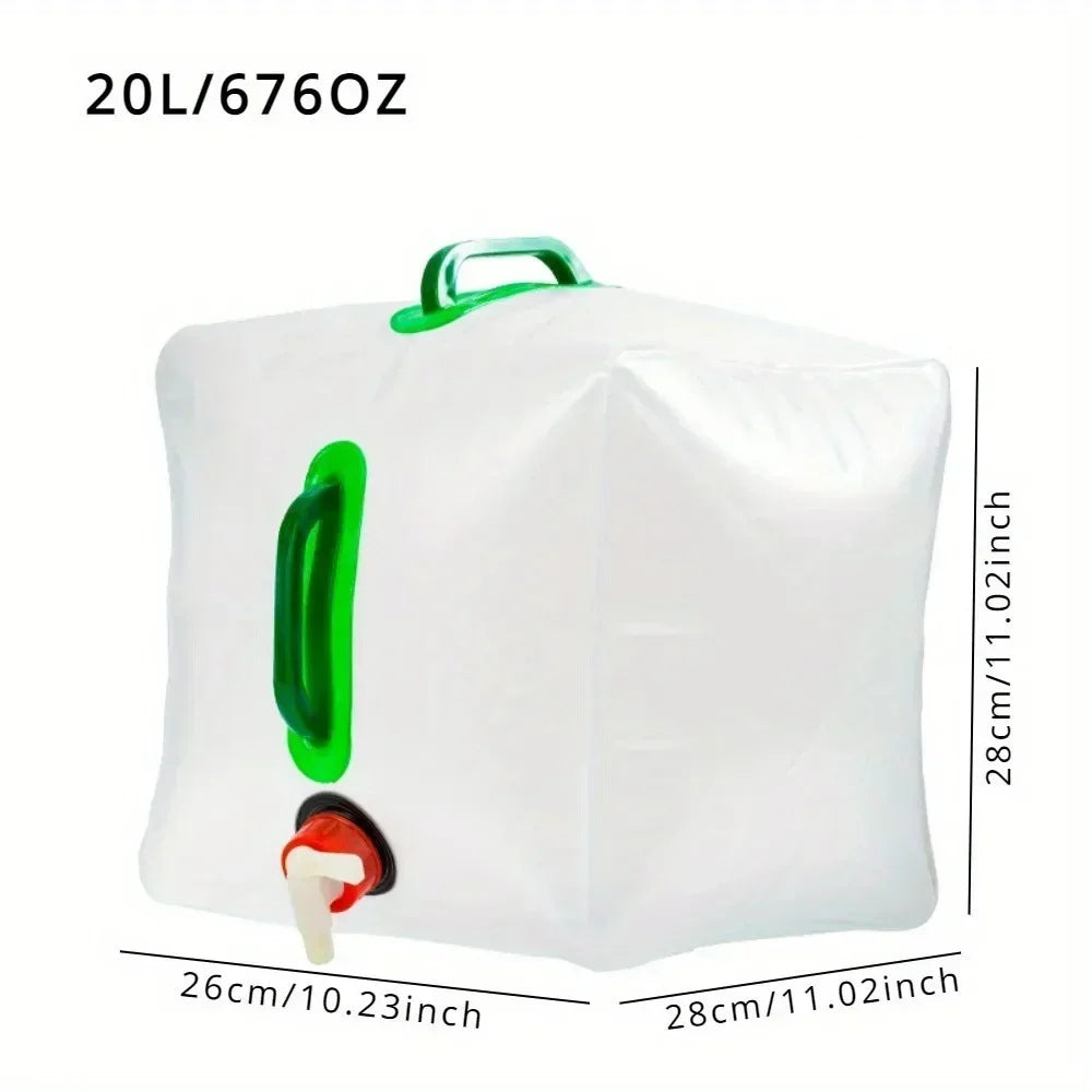 Outdoor Folding Water Bag Large Capacity Portable Water Bag Big Container Kettle Plastic Bucket Camping Equipment Supplies