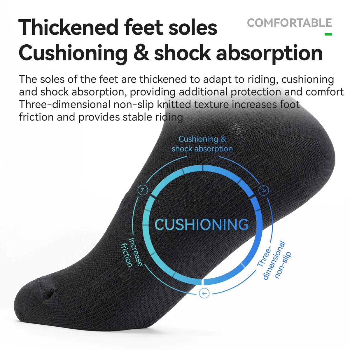 ROCKBROS Cyclying Socks Antibacterial Compression Socks Breathable Quick-Dry Socks High Elasticity Outdoor Socks with Color Logo