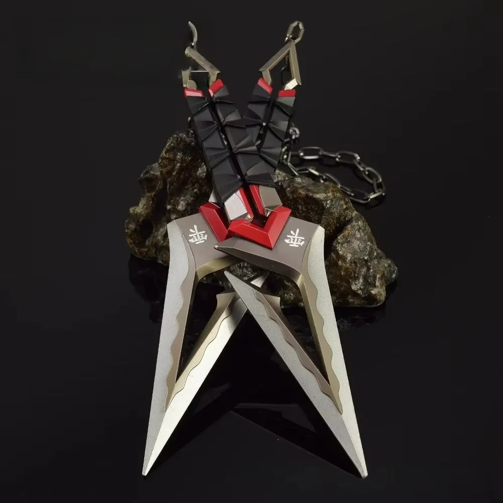 6/8.6inch Valorant Ninja Star Metal Small Sword Anime Cosplay Prop Ninja Kunai Japanese Safe Unsharpened Display Collection Gift