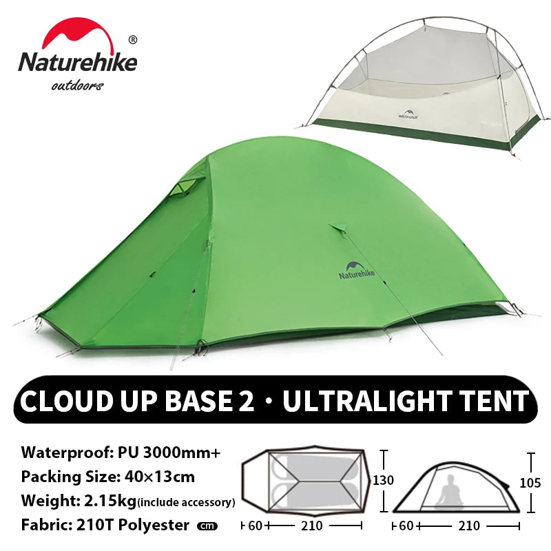 Naturehike Cloud Up 1 2 3 Person Camping Tent Ultralight Waterproof Trekking Tents Hiking Backpacking Shelter Tent Travel Tent