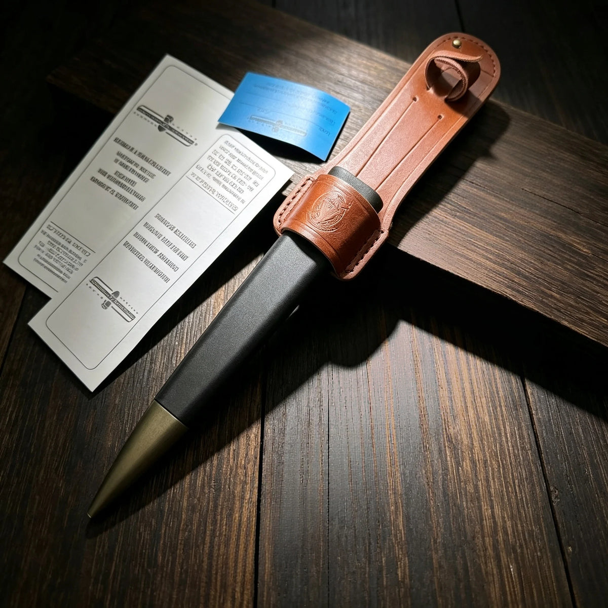 Herring - Commemorative Compact Mini Straight Knife, made of N690 steel, with brass handle, handcrafted as a collectible knife