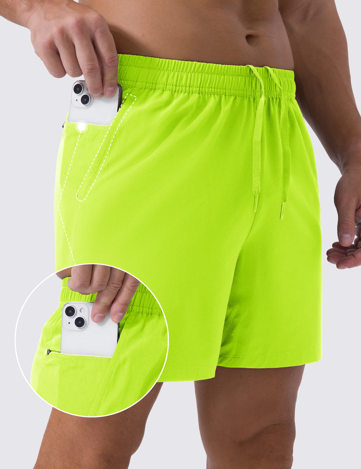 TACVASEN Waterproof Running Shorts with Zipper Pockets Mens Quick Dry Lightweight Workout Shorts Gym Athletic Sport Split Hem