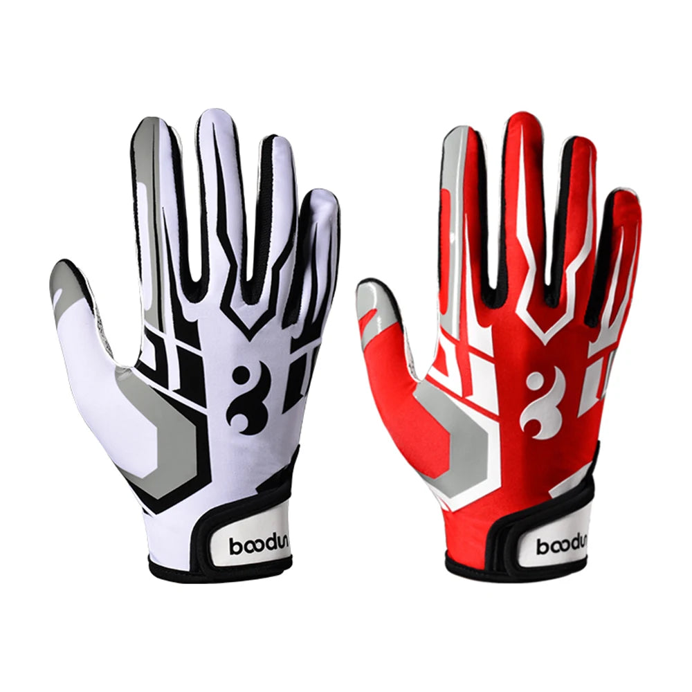 Football Gloves with Padding: Receiving Gloves with Adhesive Padding for Indoor Football, Rugby, and Baseball Hitting Glove 1071