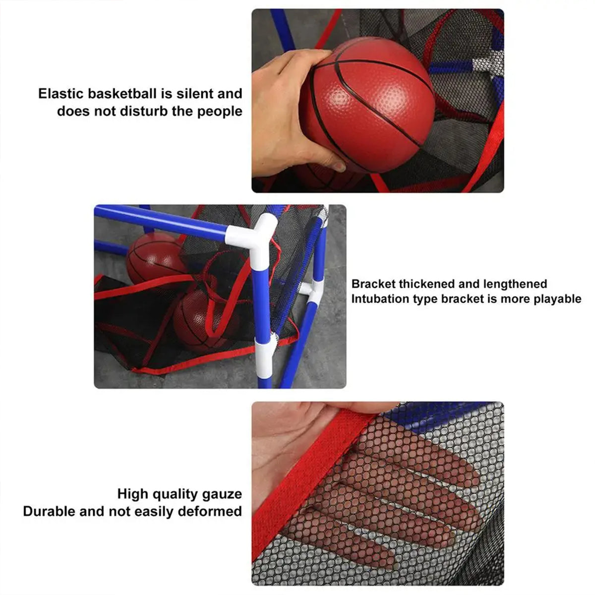Children’s Large Basketball Shooting Game Machine with 2 Balls Easy Assembly Interactive Indoor Outdoor Sports Toy