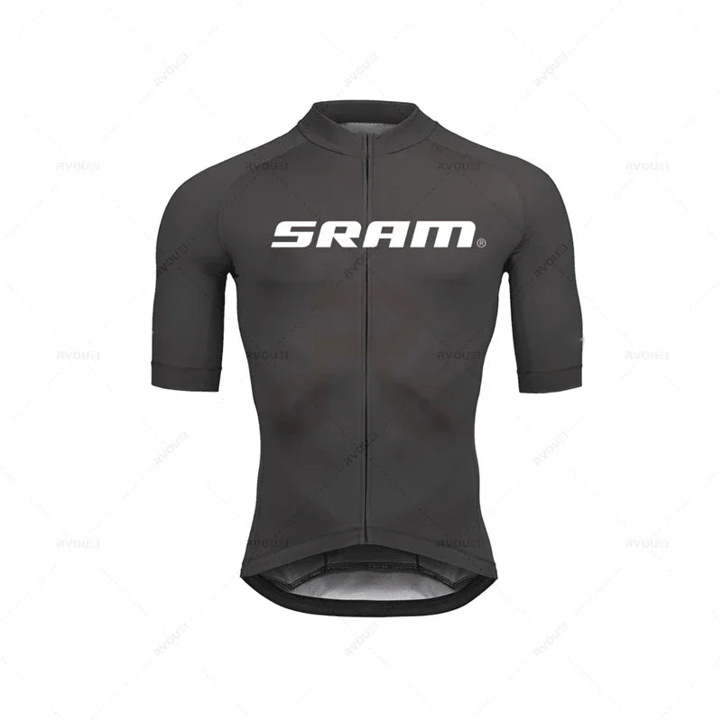 2024 Sram Pro Cycling Jersey Sets Men Bib Shorts Bicycle Short Sleeve Bicicleta Clothing Bike Maillot Ciclismo Hombre Black Sets