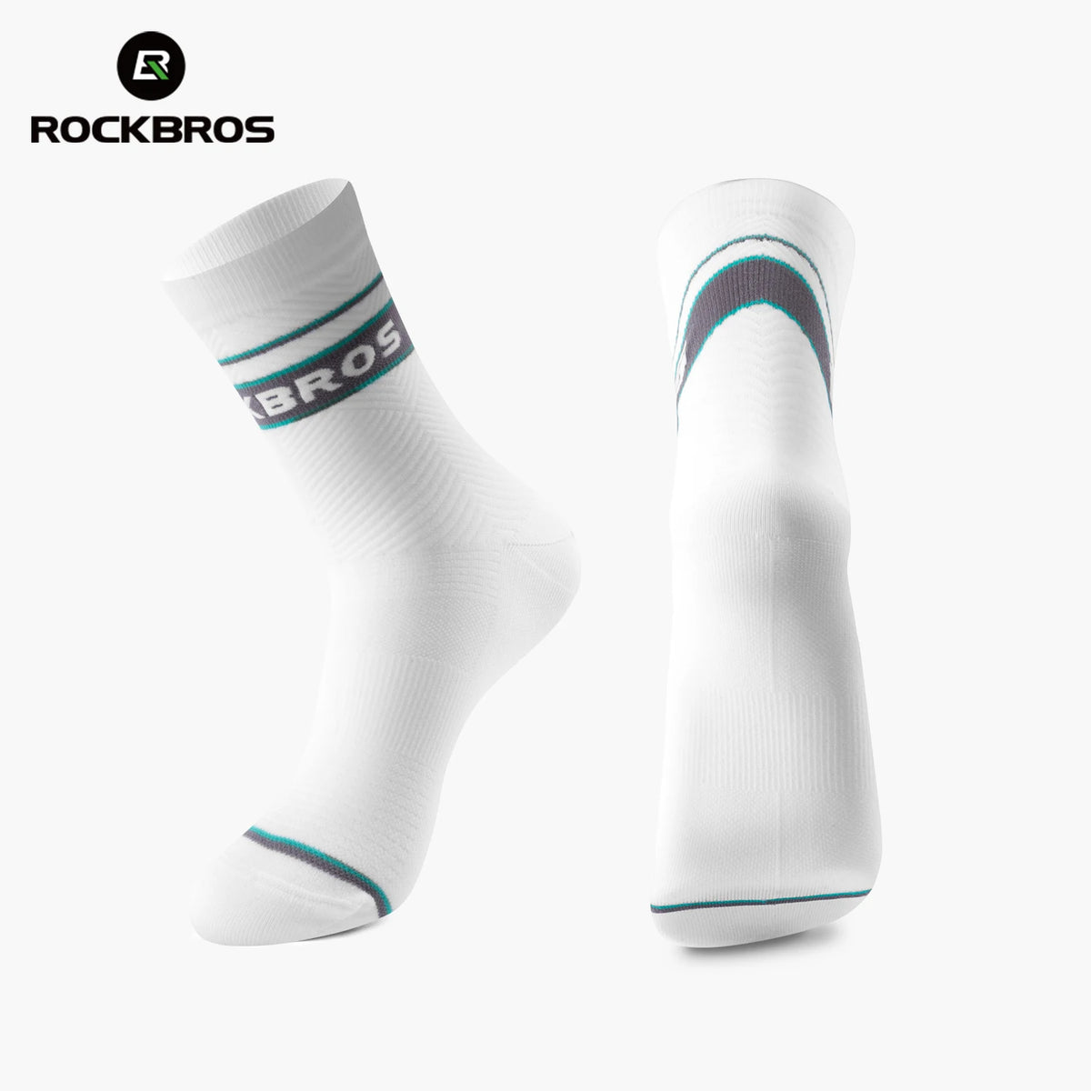 ROCKBROS Cyclying Socks Antibacterial Compression Socks Breathable Quick-Dry Socks High Elasticity Outdoor Socks with Color Logo