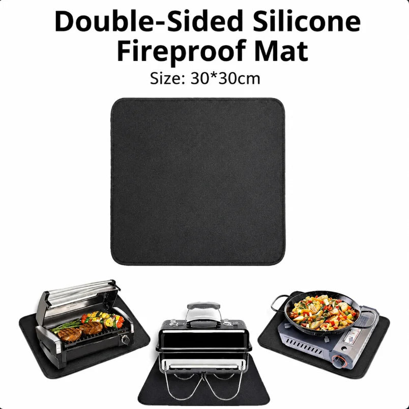 Heat Resistant Grill Mats for Outdoor Grill to Protect Your Prep Table and Outdoor Grill Table - Fire Proof & Water Proof & Oil