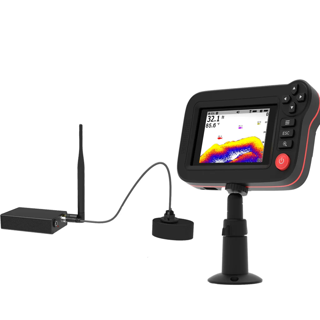 PUPOPAN New Wireless Fish Finder for Fishing Boats 1312 ft Range 105 Degree Wireless Operating Range Fishing Fish Finder