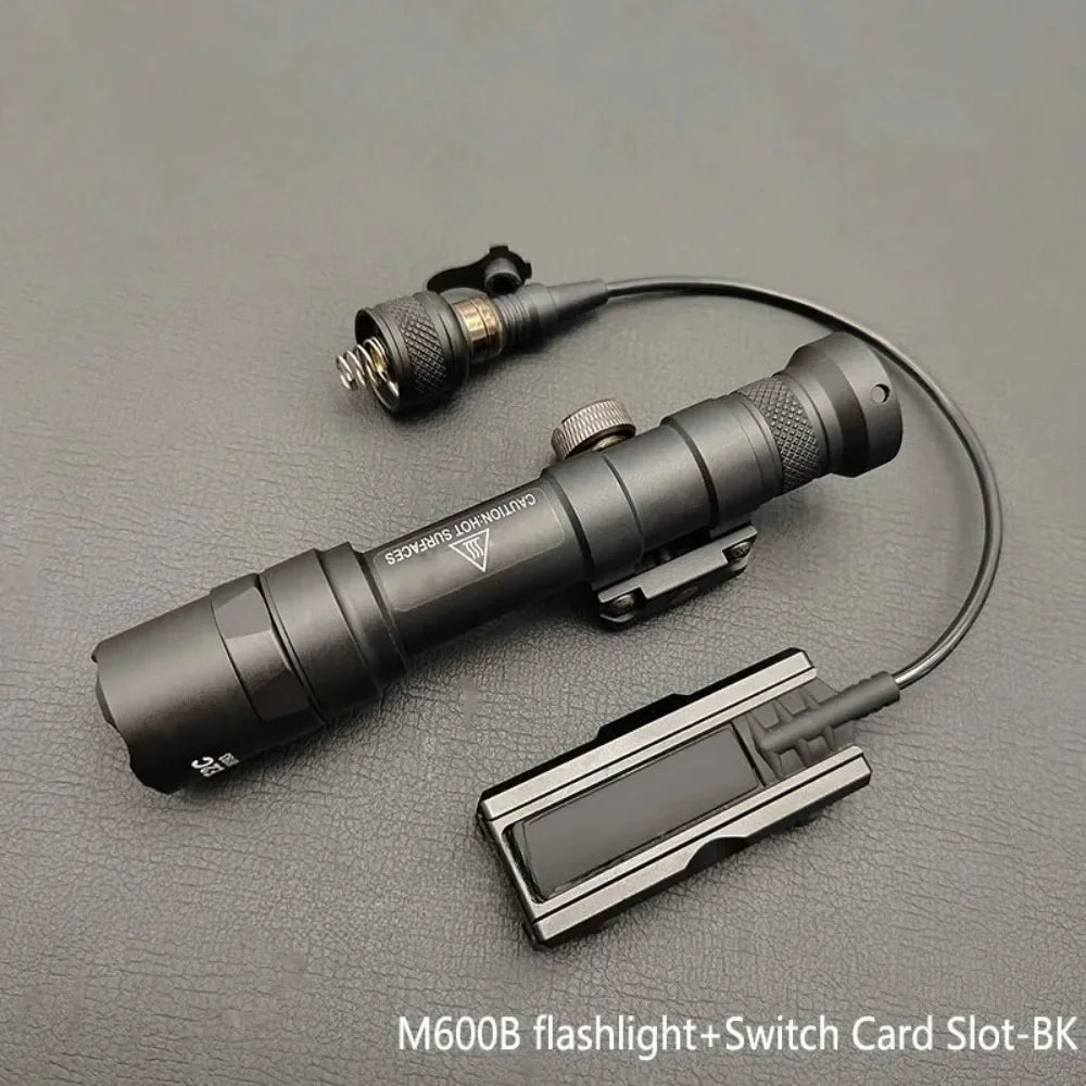 M300B M600B Upgrade Tactical LED Flashlight Gun Light Scout Strobe Fit 20mm Rail with Switch for Outdoor Hunting