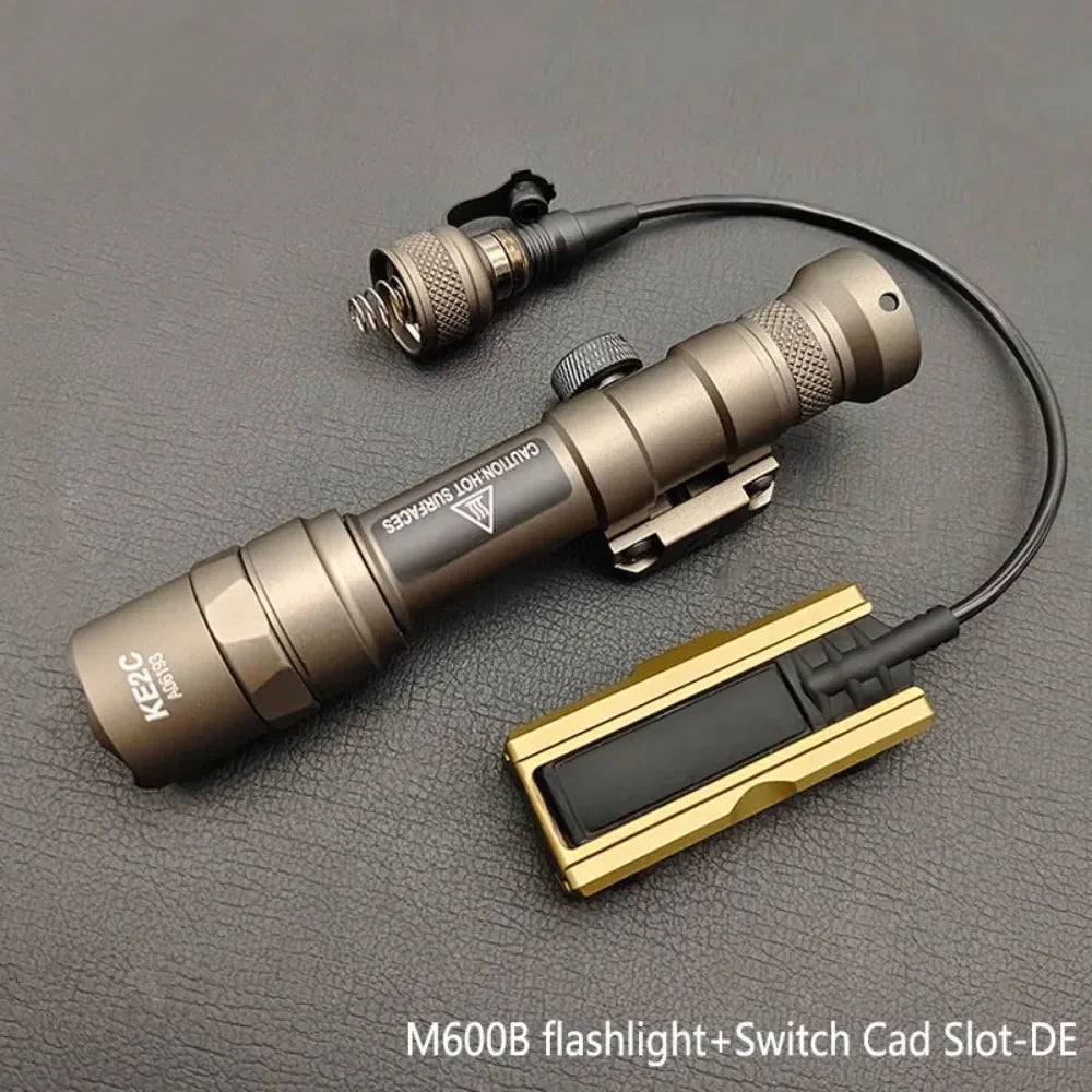 M300B M600B Upgrade Tactical LED Flashlight Gun Light Scout Strobe Fit 20mm Rail with Switch for Outdoor Hunting