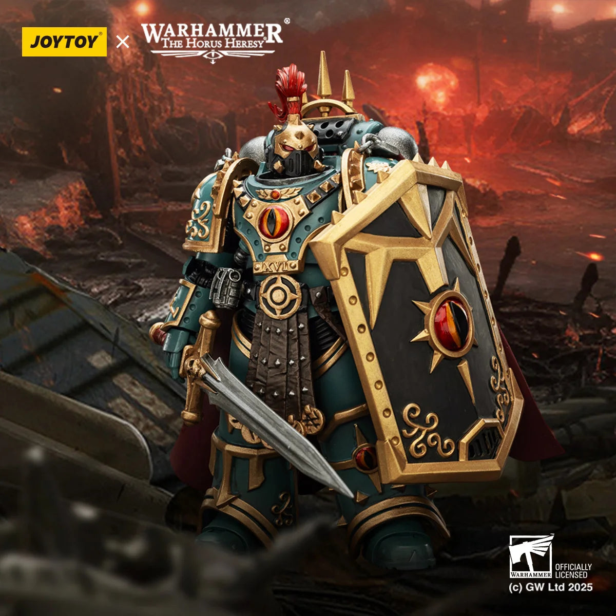 JOYTOY Warhammer 40K Action Figure 1/18 Sons of Horus Little Horus Aximand,Captain of the 5th Company figures Toys
