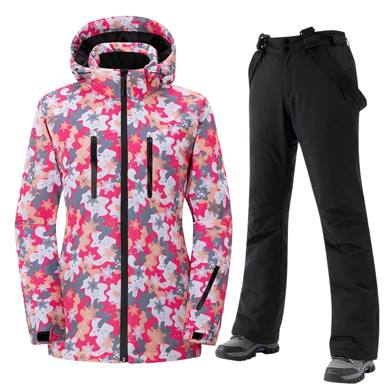 New Ski Suit Men Women Skiing and Snowboarding Sets Outdoor Warm Waterproof Windproof Jacket+Pants Male Female Winter Snow Suit
