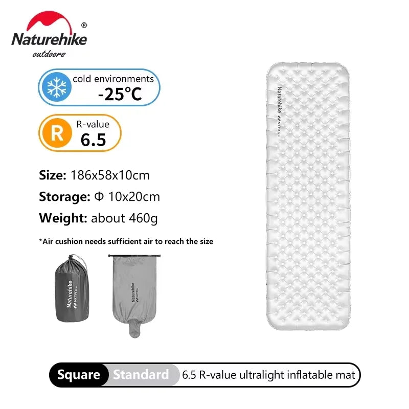 Naturehike Inflatable Mat Ultralight 5.8 High R Value Warm Sleeping Pad Portable Outdoor Camping Tent Single Moisture-proof Mats