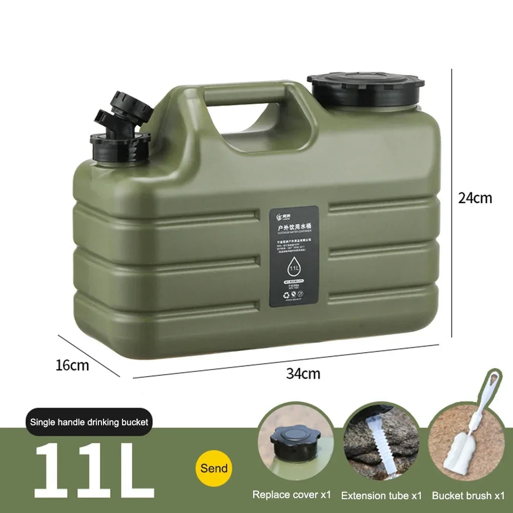5/11/12/13L Outdoor Water Bucket Large-Capacity Portable Camping Jugs with Faucet for Picnic Hiking Driving Water Tank Container